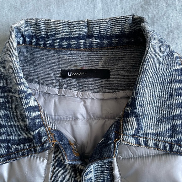 Denim Silver Puffer Size Small - Picture 5 of 11